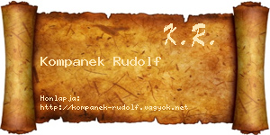 Kompanek Rudolf névjegykártya